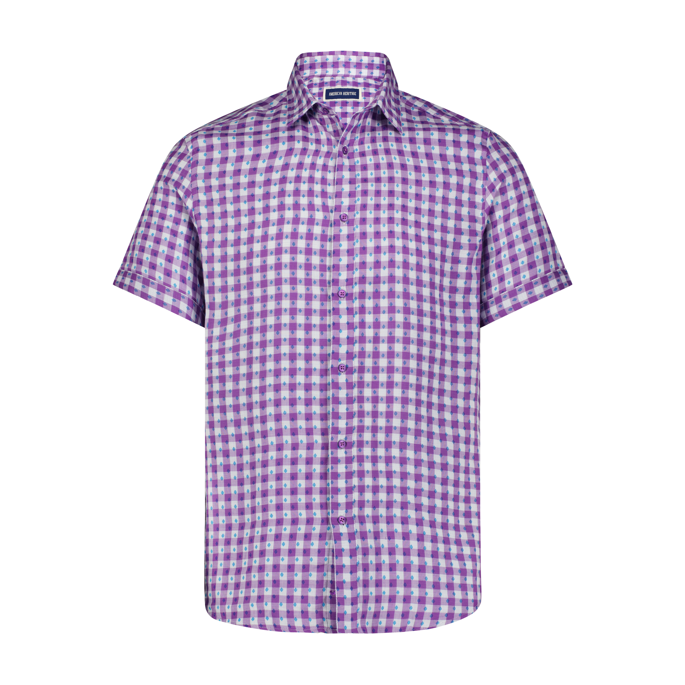 Purple Check Short Sleeve Shirt