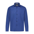 Load image into Gallery viewer, White Navy Blue Indigo Check Hidden Button Down Long Sleeve Shirt
