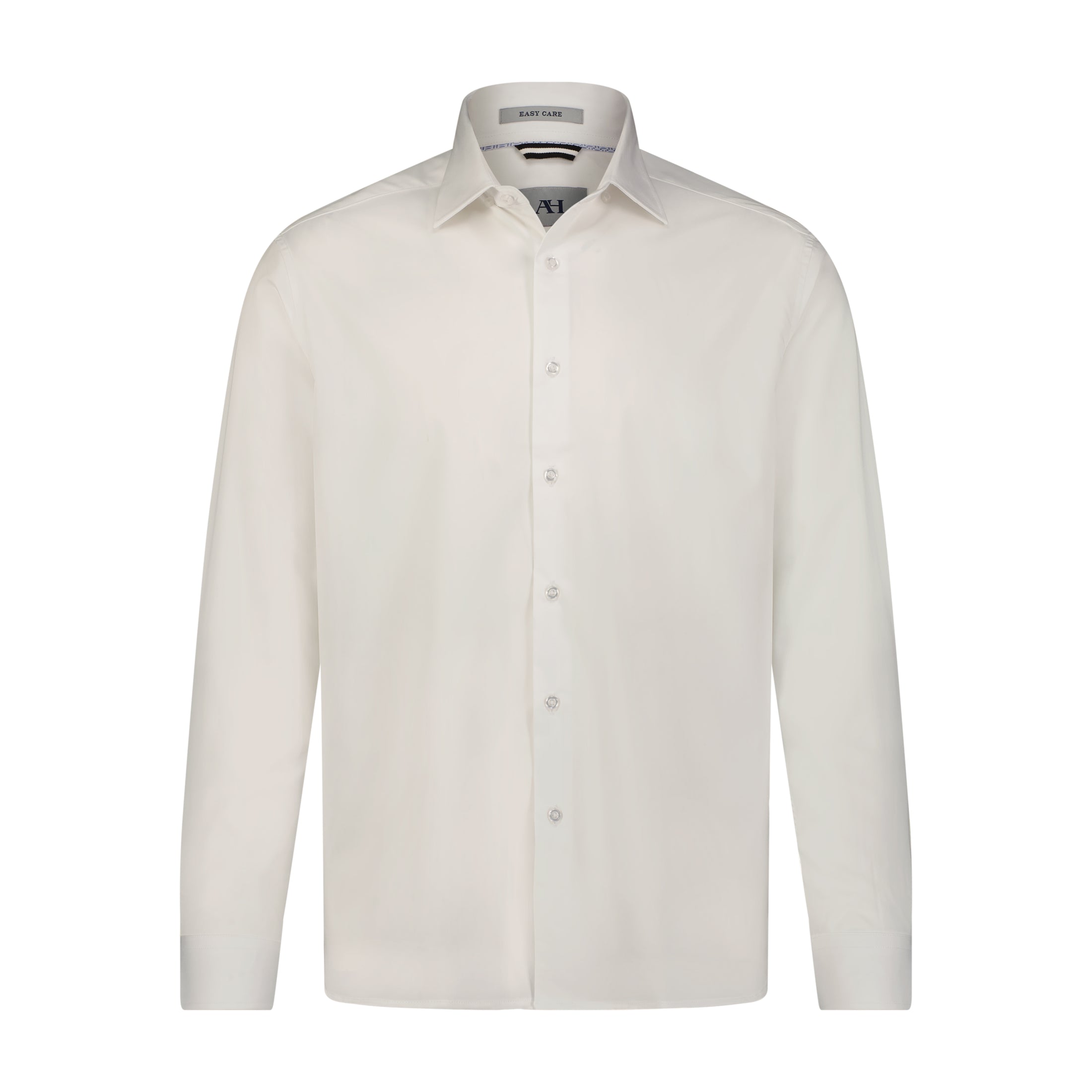 White Hidden Button Down Bamboo Stretch Long Sleeve Shirt