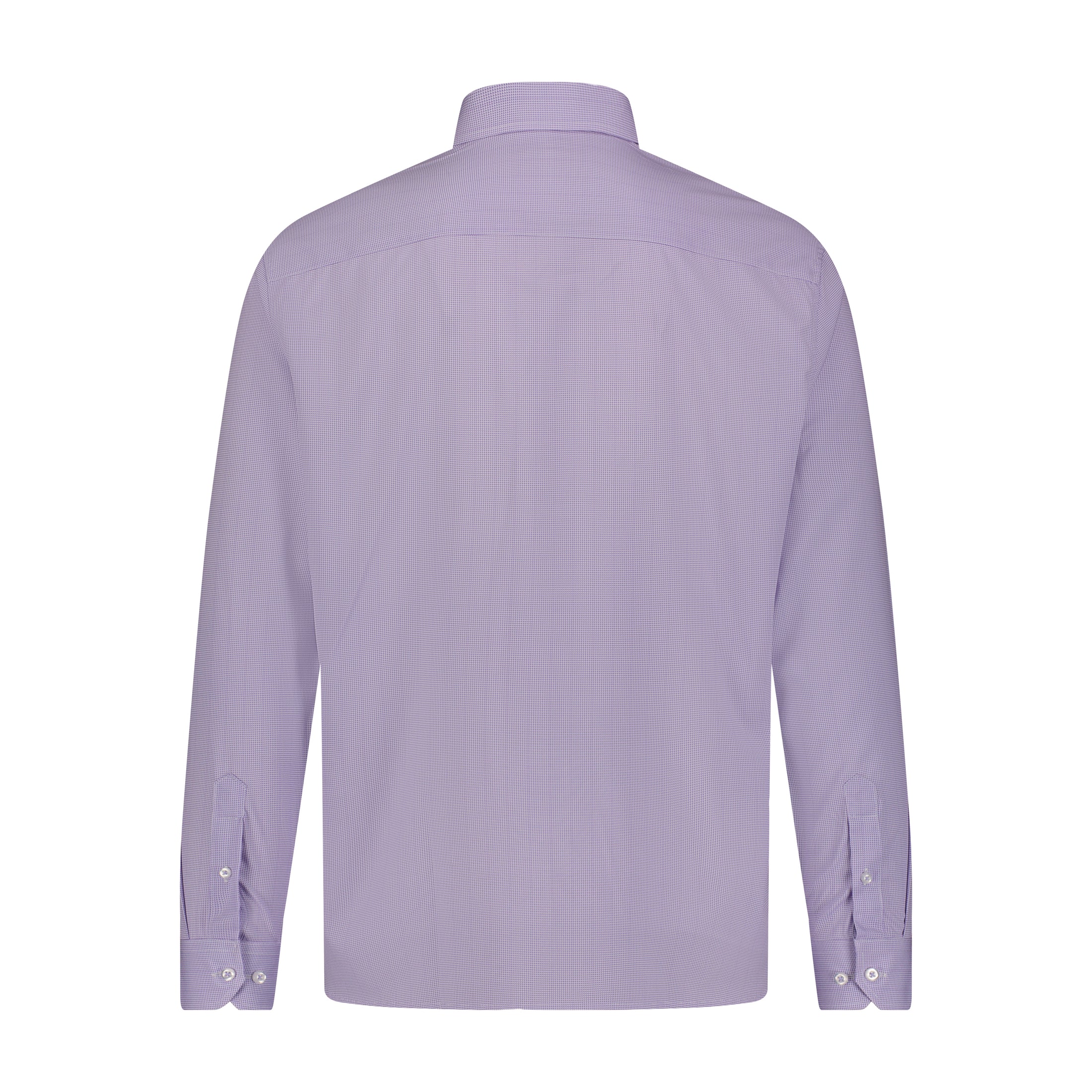 Purple White Mini Geo Print Hidden Button Down Long Sleeve Shirt