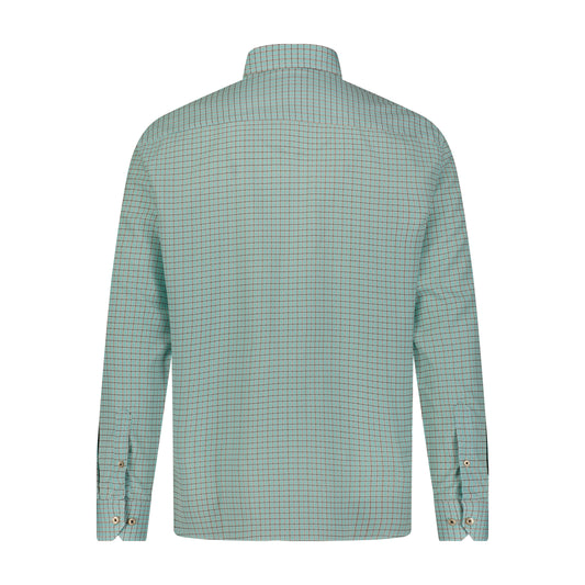 Pistachio Sand Check Hidden Button Down Long Sleeve Shirt