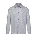 Load image into Gallery viewer, Blue Geo Print Hidden Button Down Long Sleeve Shirt
