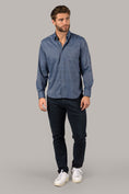 Load image into Gallery viewer, Midnight Blue with White and Light Blue Check Shirt
