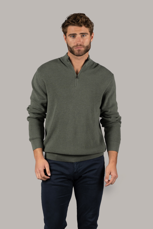 Melange Green Quarter Zip