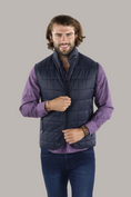 Load image into Gallery viewer, Full Zip Navy Quilted Vest
