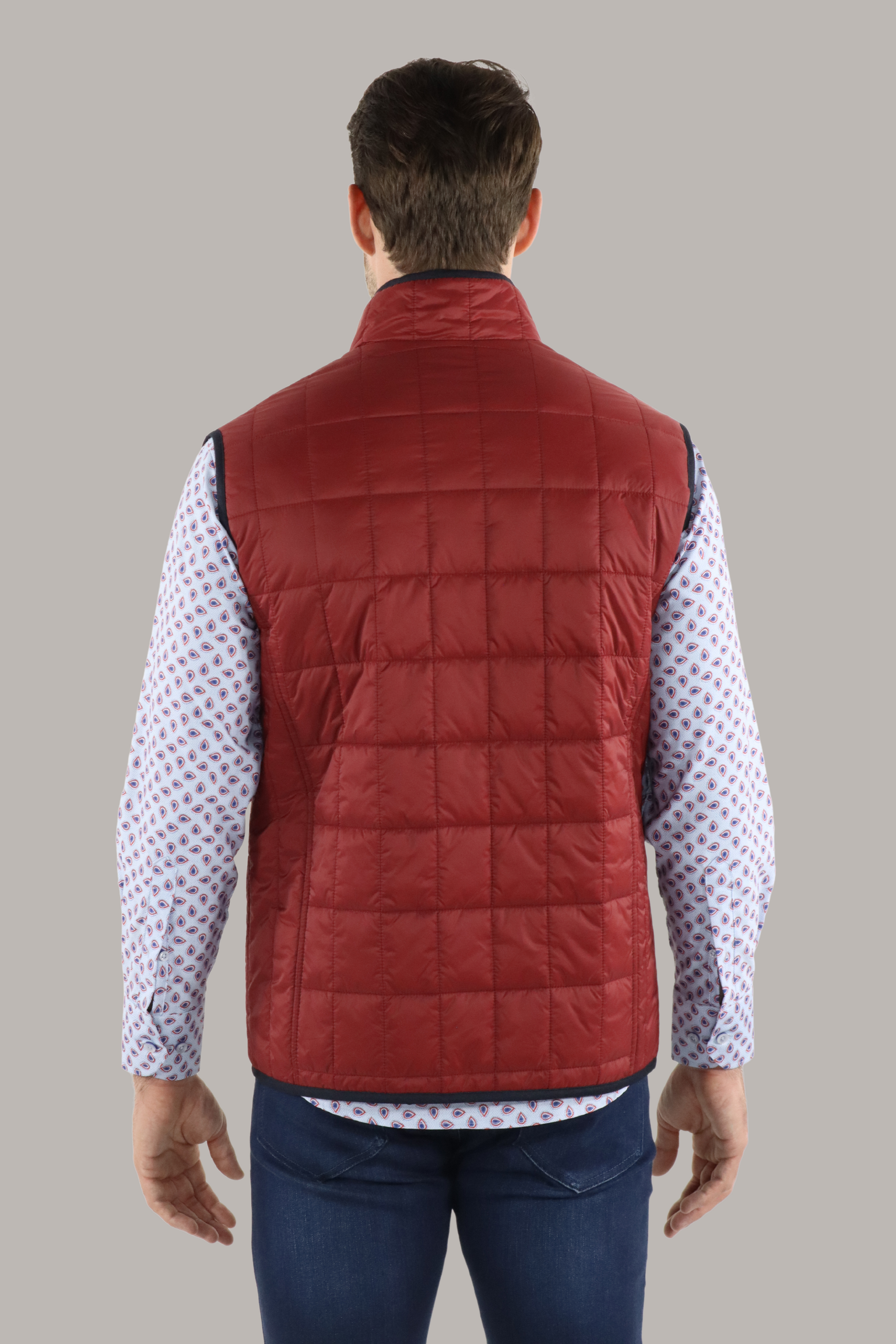 Full Zip Red Quilted Vest