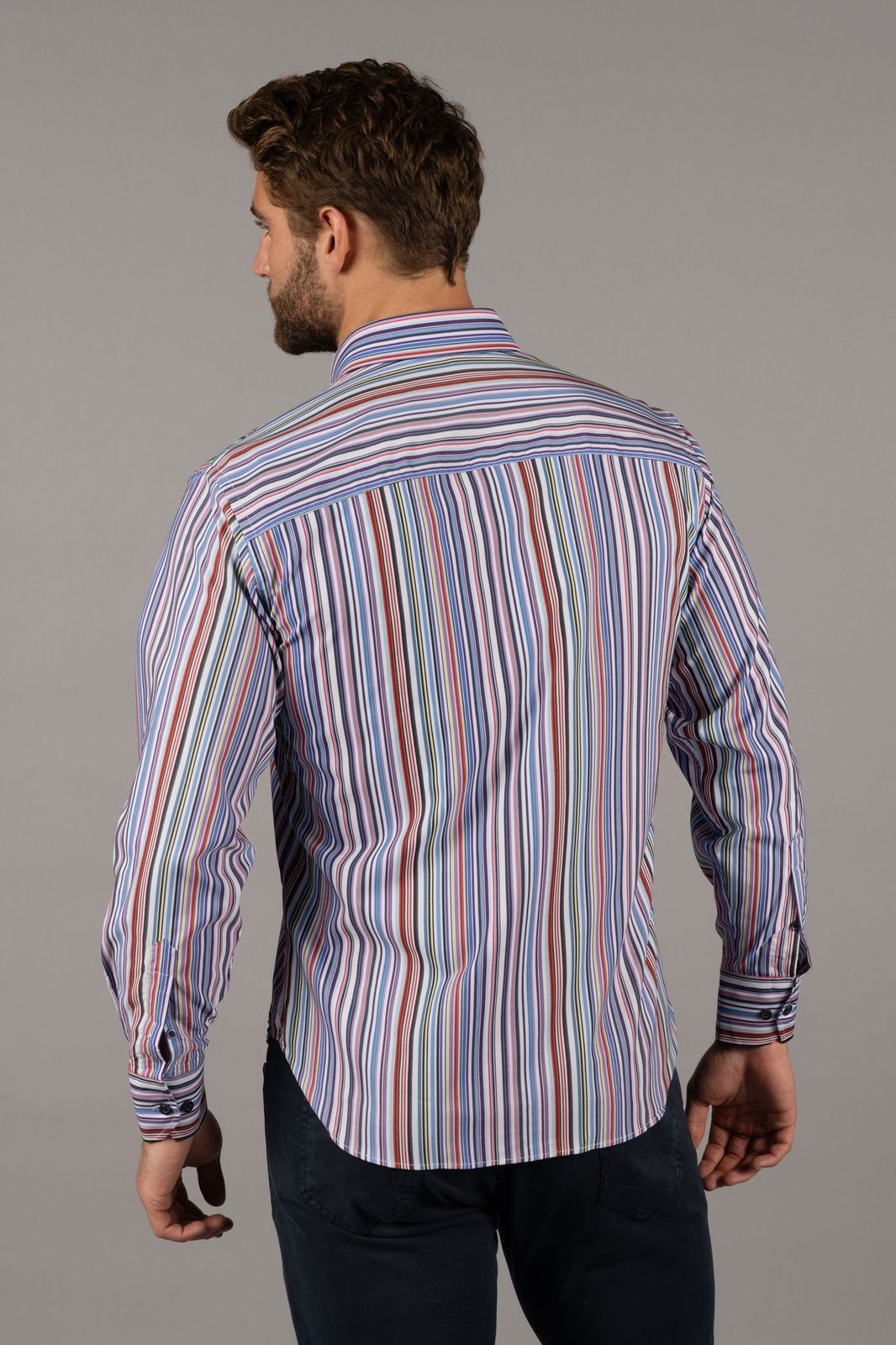 White Multicolor Stripes